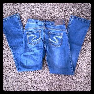 Girls silver jeans